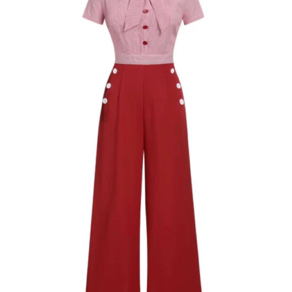 Elegant Red Women's Jumpsuit
